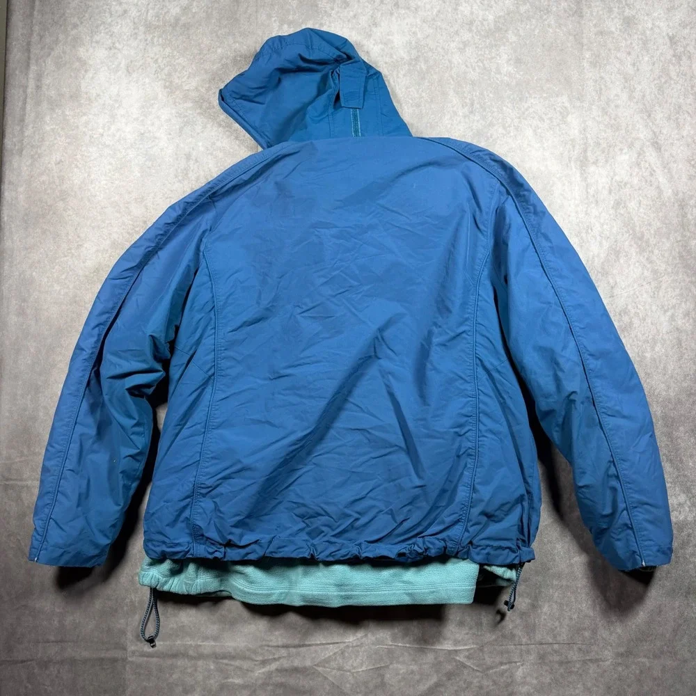 LL Bean 3-in-1 System Jacket Mens 2X Blue Hooded Fleece Lined Parka Coat Outdoor